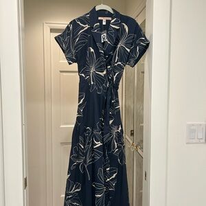 Hutch Navy and White Floral Maxi Dress